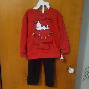Snoopy Kids Matching Set - Red and Black